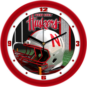 Nebraska Cornhuskers Wall Clock - Football Helmet