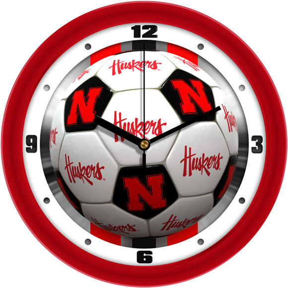 Nebraska Cornhuskers Wall Clock - Soccer
