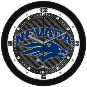 Nevada Wolfpack Wall Clock - Carbon Fiber Textured