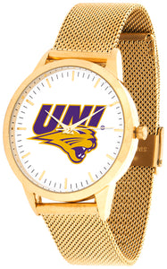 Northern Iowa Statement Mesh Band Unisex Watch - Gold