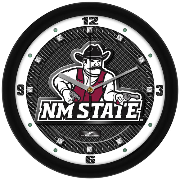 New Mexico State Wall Clock - Carbon Fiber Textured
