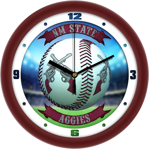 New Mexico State Wall Clock - Baseball Home Run