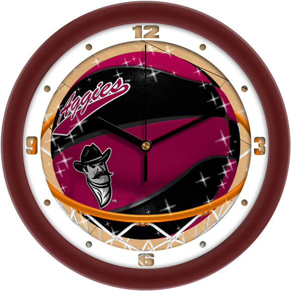 New Mexico State Wall Clock - Basketball Slam Dunk