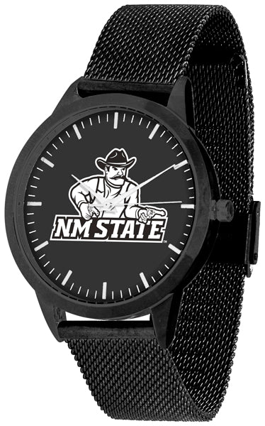 New Mexico State Statement Mesh Band Unisex Watch - Black - Black Dial