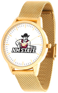 New Mexico State Statement Mesh Band Unisex Watch - Gold