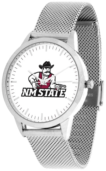 New Mexico State Statement Mesh Band Unisex Watch - Silver