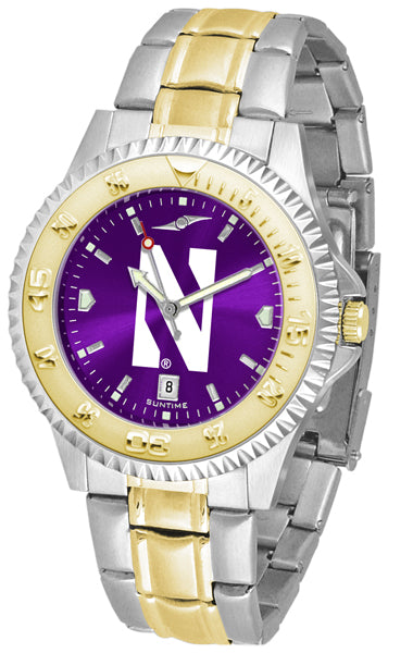 Northwestern Wildcats Competitor Two-Tone Men’s Watch - AnoChrome