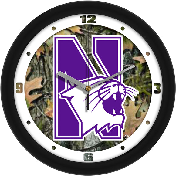 Northwestern Wildcats Wall Clock - Camo