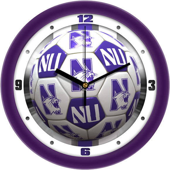 Northwestern Wildcats Wall Clock - Soccer