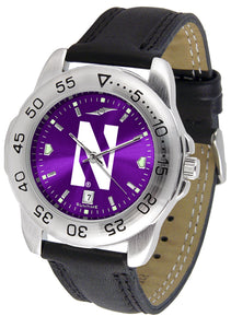 Northwestern Wildcats Sport Leather Men’s Watch - AnoChrome