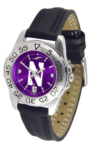 Northwestern Wildcats Sport Leather Ladies Watch - AnoChrome