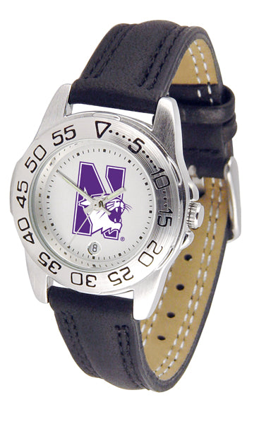 Northwestern Wildcats Sport Leather Ladies Watch