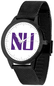 Northwestern Wildcats Statement Mesh Band Unisex Watch - Black