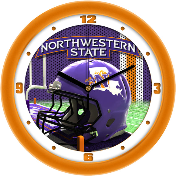 Northwestern State Wall Clock - Football Helmet