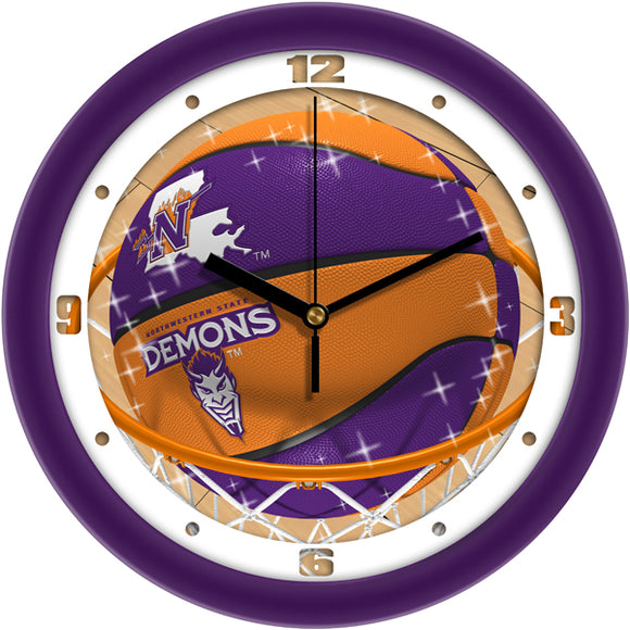 Northwestern State Wall Clock - Basketball Slam Dunk