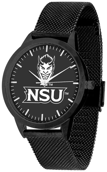 Northwestern State Statement Mesh Band Unisex Watch - Black - Black Dial
