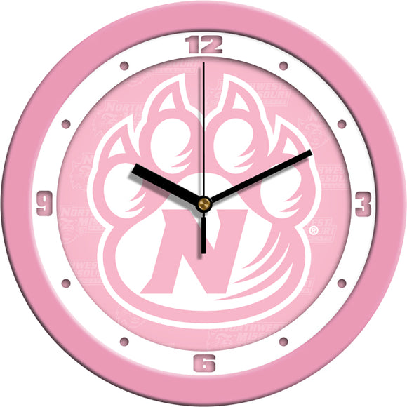Northwest Missouri State Wall Clock - Pink