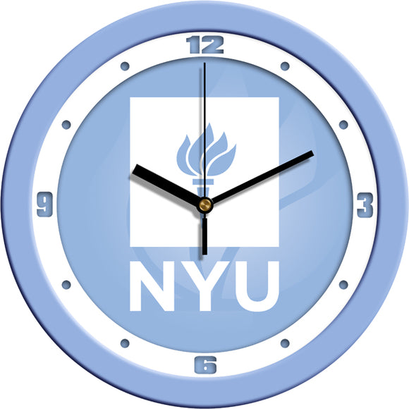 NYU Violets Wall Clock - Baby Blue