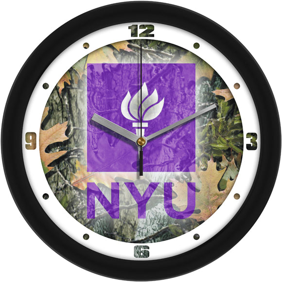 NYU Violets Wall Clock - Camo