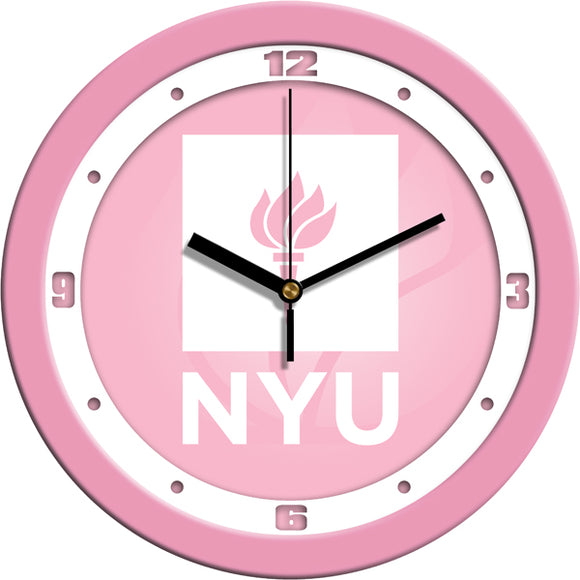 NYU Violets Wall Clock - Pink