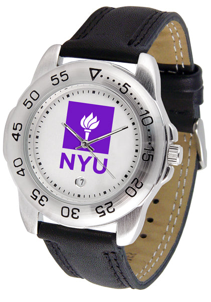 NYU Violets Sport Leather Men’s Watch