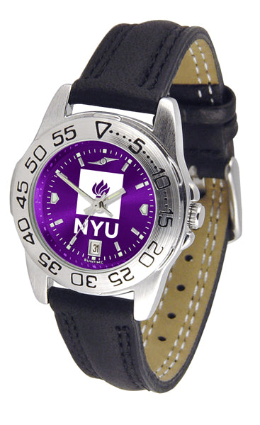 NYU Violets Sport Leather Ladies Watch - AnoChrome