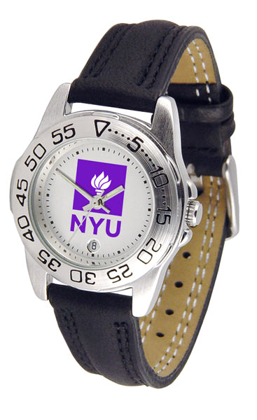 NYU Violets Sport Leather Ladies Watch