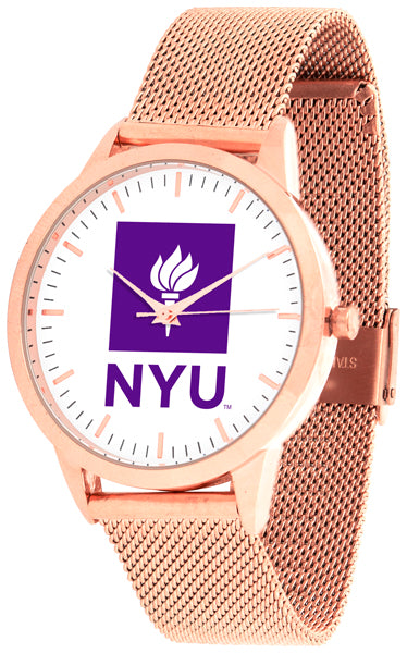 NYU Violets Statement Mesh Band Unisex Watch - Rose
