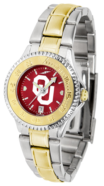 Oklahoma Sooners Competitor Two-Tone Ladies Watch - AnoChrome