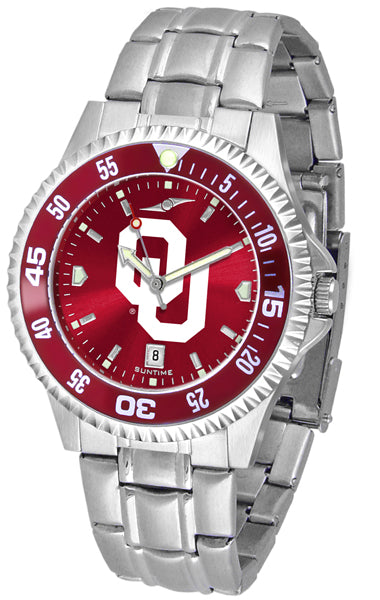 Oklahoma Sooners Competitor Steel Men’s Watch - AnoChrome- Color Bezel