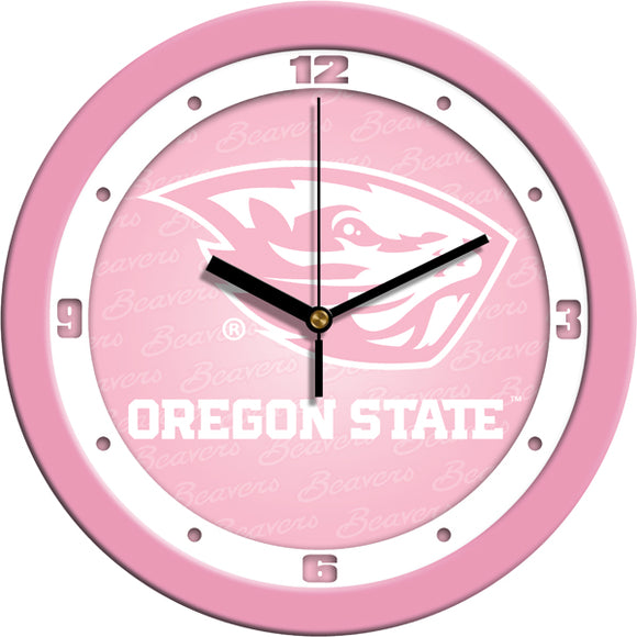 Oregon State Wall Clock - Pink