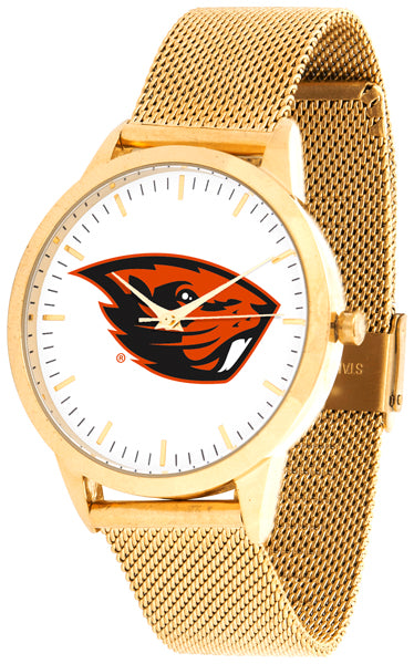 Oregon State Statement Mesh Band Unisex Watch - Gold – Pro Sports Watches