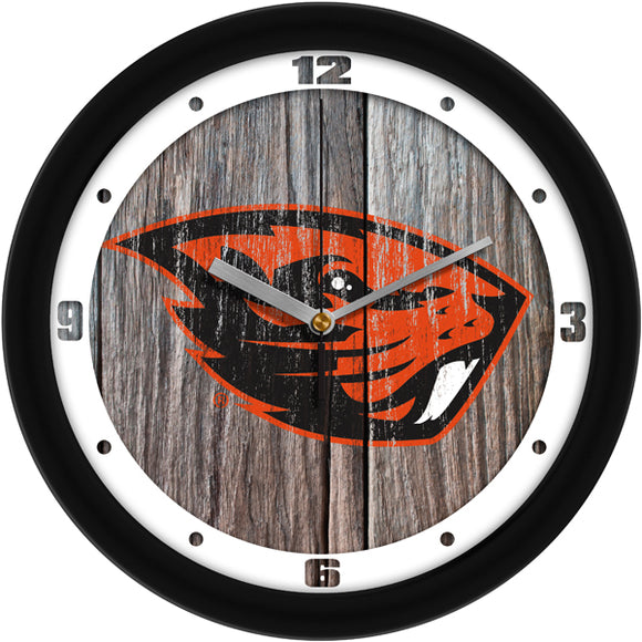 Oregon State Wall Clock - Weathered Wood