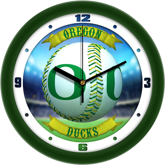 Oregon Ducks Wall Clock - Baseball Home Run