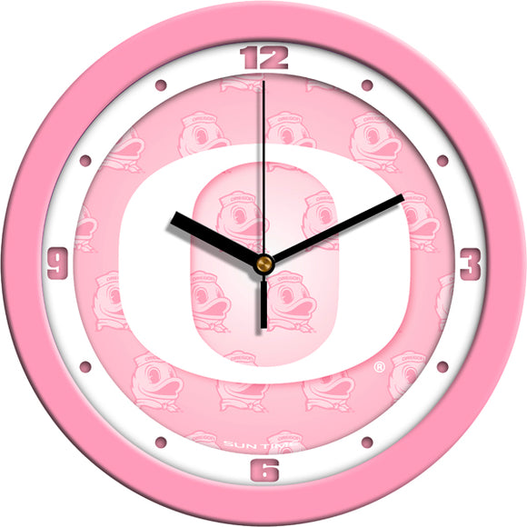 Oregon Ducks Wall Clock - Pink