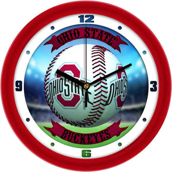 Ohio State Wall Clock - Baseball Home Run