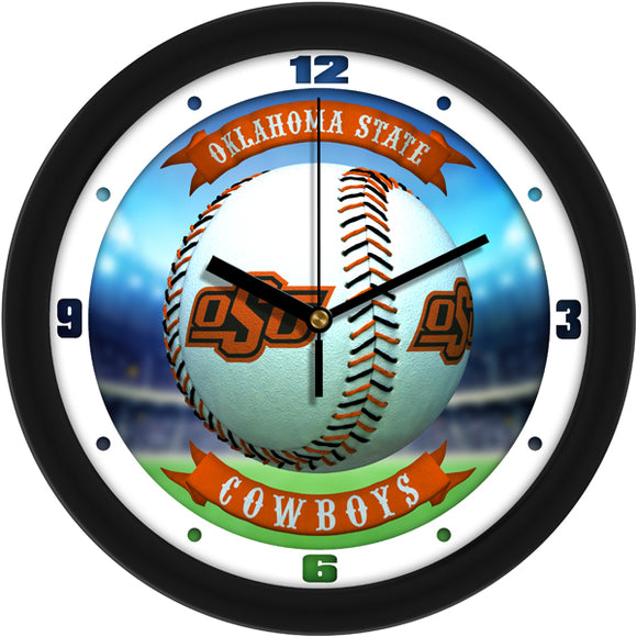 Oklahoma State Wall Clock - Baseball Home Run