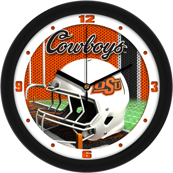 Oklahoma State Wall Clock - Football Helmet