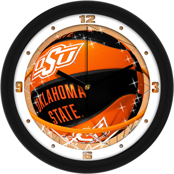 Oklahoma State Wall Clock - Basketball Slam Dunk
