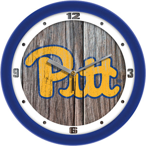 Pittsburgh Panthers Wall Clock - Weathered Wood