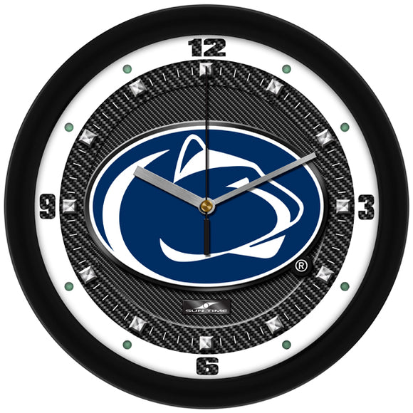 Penn State Wall Clock - Carbon Fiber Textured