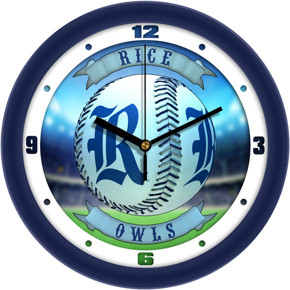Rice University Wall Clock - Baseball Home Run
