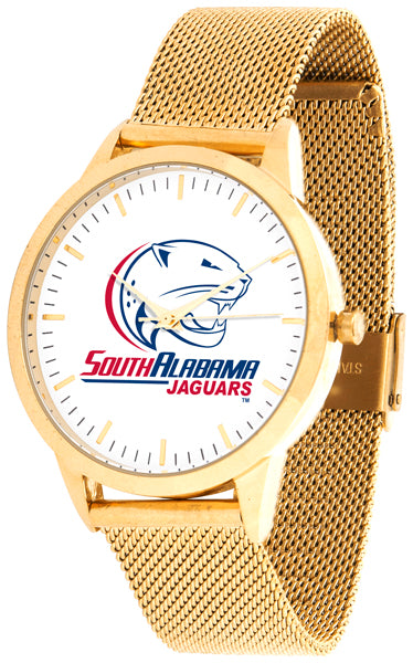 South Alabama Statement Mesh Band Unisex Watch - Gold