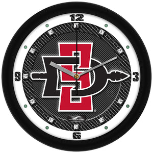 San Diego State Wall Clock - Carbon Fiber Textured