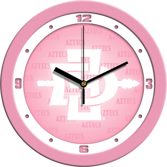 San Diego State Wall Clock - Pink