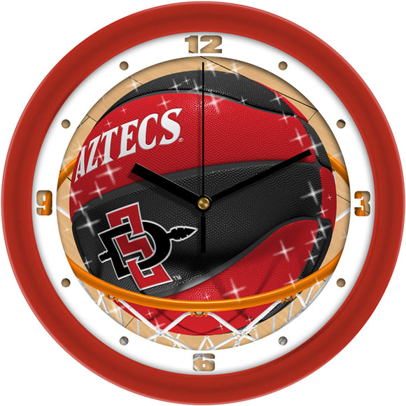 San Diego State Wall Clock - Basketball Slam Dunk