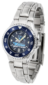 San Diego Toreros Competitor Steel Ladies Watch - AnoChrome - Color Bezel