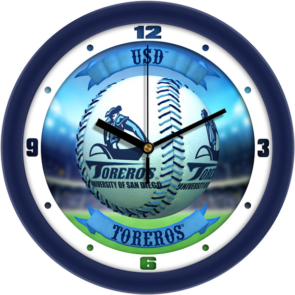 San Diego Toreros Wall Clock - Baseball Home Run