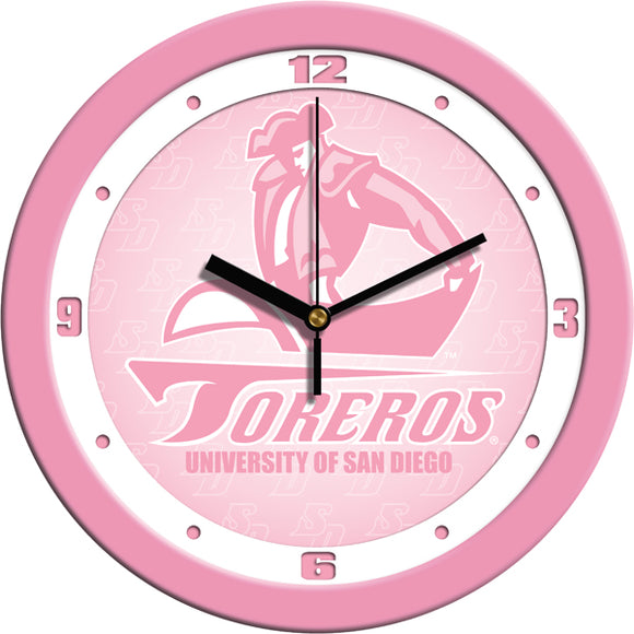 San Diego Toreros Wall Clock - Pink