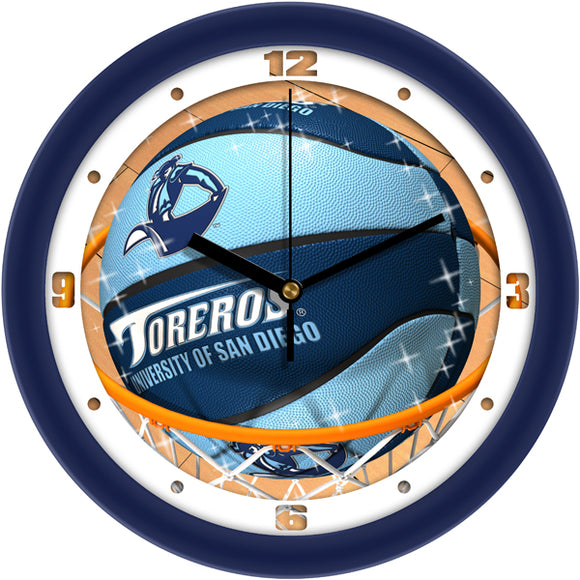San Diego Toreros Wall Clock - Basketball Slam Dunk